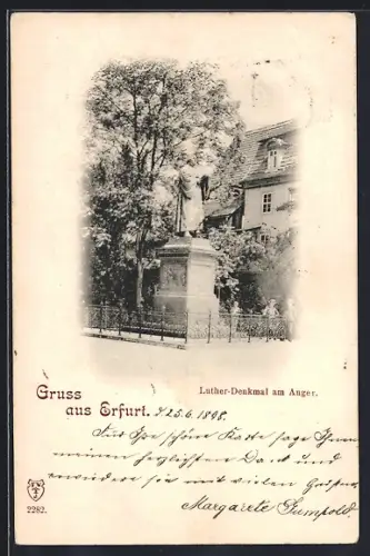AK Erfurt, Luther-Denkmal am Anger