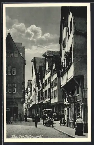 AK Köln, Buttermarkt mit Geschäften