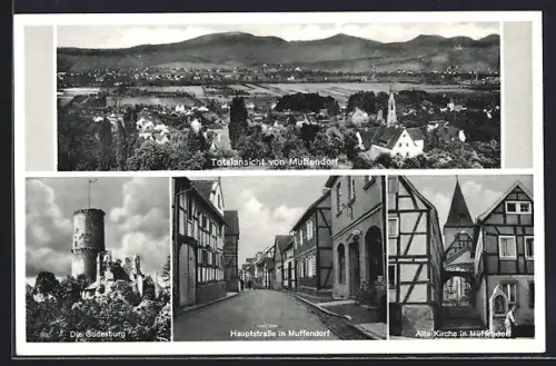 AK Muffendorf / Godesberg, Feinkost u. Drogen Müller in der Hauptstrasse, Die Godesburg, Alte Kirche