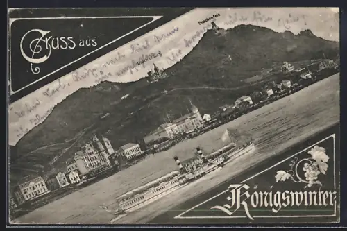 AK Königswinter, Drachenburg und Drachenfels