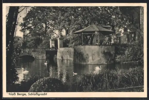 AK Gelsenkirchen-Buer, Gaststätte Schloss Berge, Schlossgracht