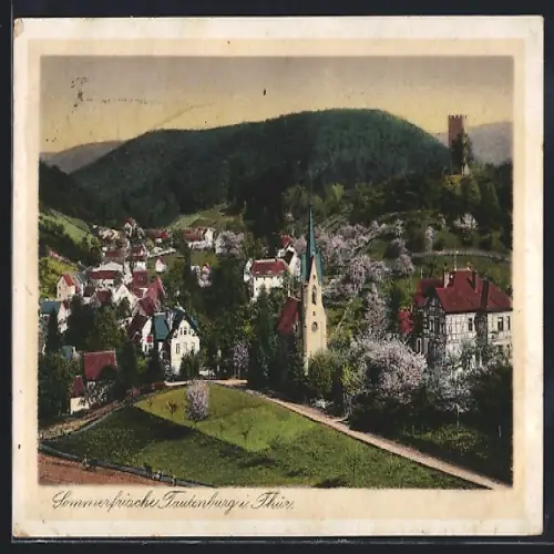 AK Tautenburg i. Thür., Ortsansicht mit Kirche
