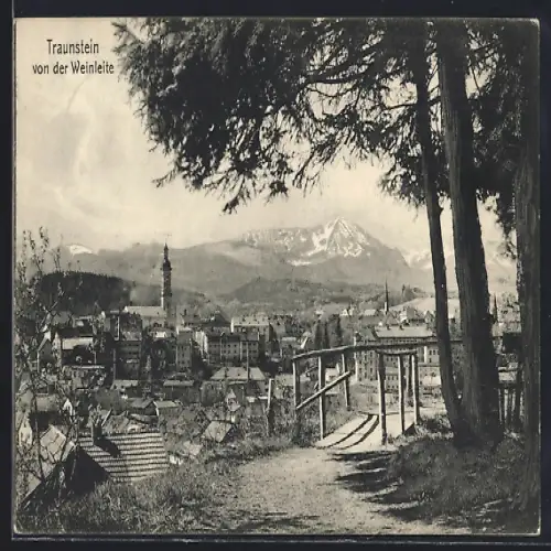 AK Traunstein, Blick von der Weinleite aus