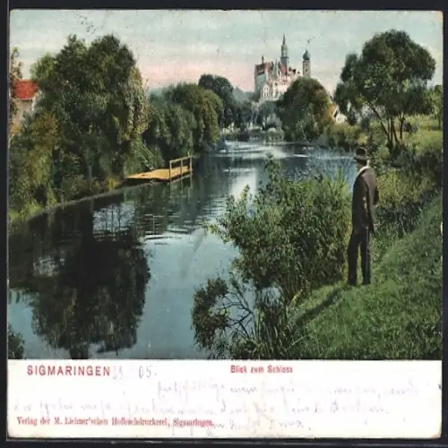 AK Sigmaringen, Blick zum Schloss