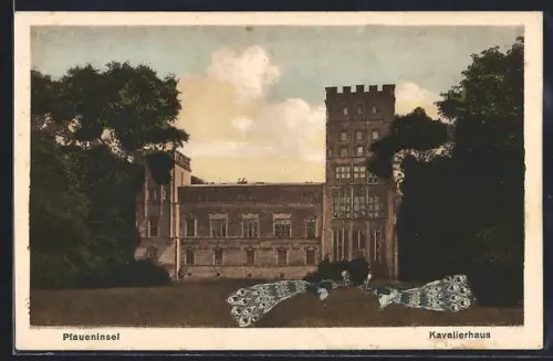 AK Berlin-Wannsee, Pfaueninsel, Partie am Kavaliershaus