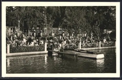 AK Berlin-Wannsee, Gasthaus Pavillon am Stölpchensee, Inh. Alfred Krops, Kohlhasenbrücker Strasse