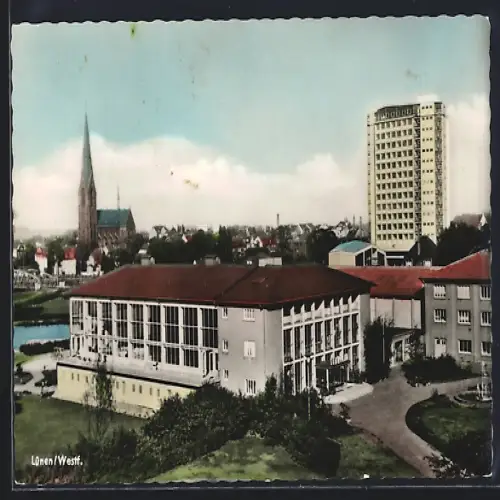 AK Lünen /Westf., Blicka auf Rathaus und Marienkirche