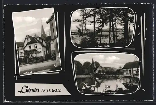 AK Lienen /Teut. Wald, Dorfidyll, Holperdorp, Teichanlage