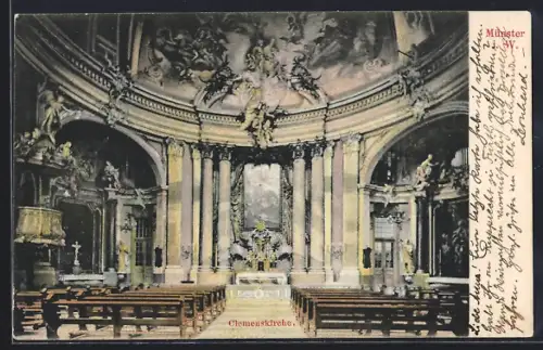 AK Münster / Westfalen, Clemenskirche, Innenansicht