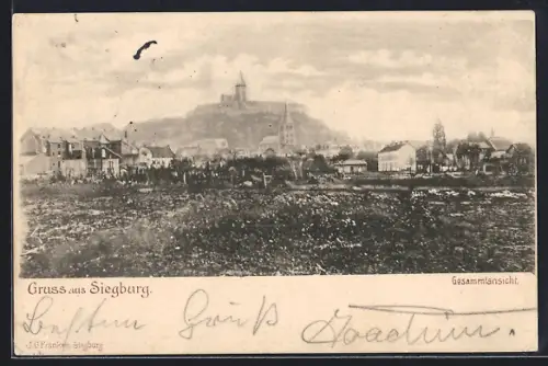 AK Siegburg, Ortsansicht mit Burg