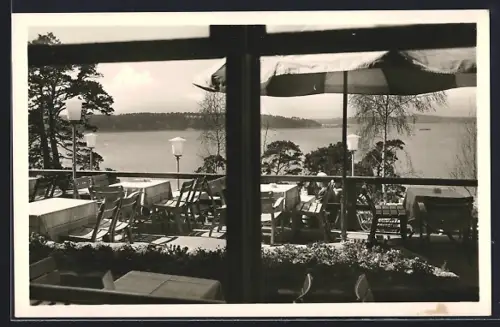 AK Berlin-Wannsee, Gasthaus Wannsee-Terrassen, Inh. Erich Schrader