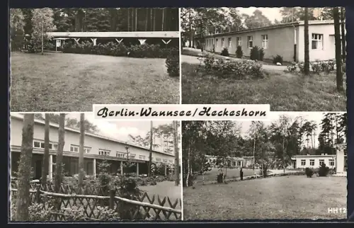AK Berlin-Wannsee, Hackeshorn, Verschiedene Gebäudeansichten im Grünen