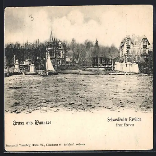 AK Berlin-Wannsee, Gasthaus Schwedischer Pavillon, Inh. Franz Eberlein