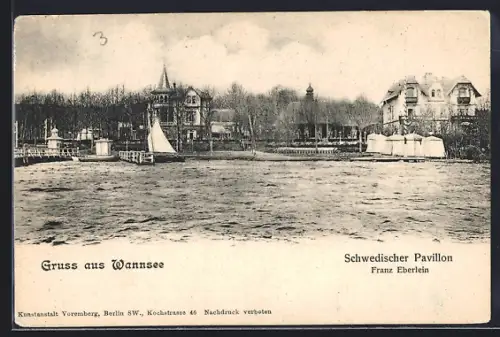 AK Berlin-Wannsee, Gasthaus Schwedischer Pavillon, Inh. Franz Eberlein