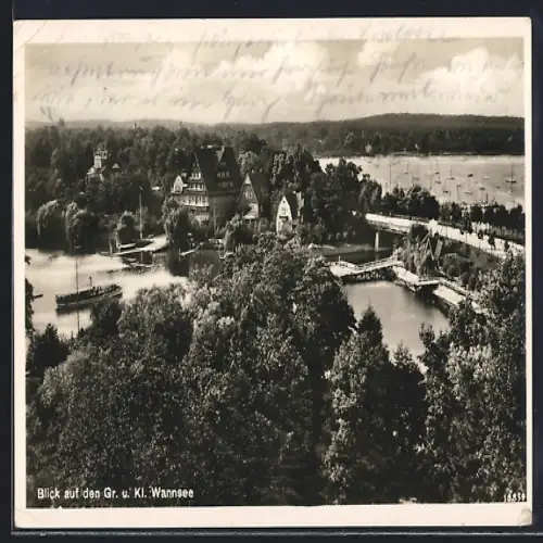 AK Berlin-Wannsee, Blick auf den Grossen und Kleinen Wannsee