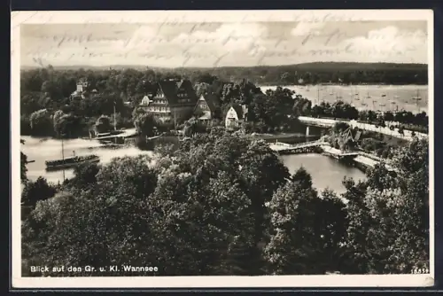 AK Berlin-Wannsee, Blick auf den Grossen und Kleinen Wannsee