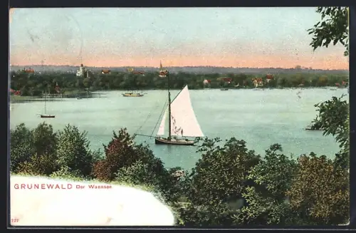 AK Berlin-Wannsee, Panorama Grosser Wannsee