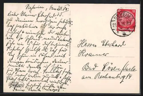 AK Neheim a. d. Ruhr, Ruhrbrücke u. Oberfösterei