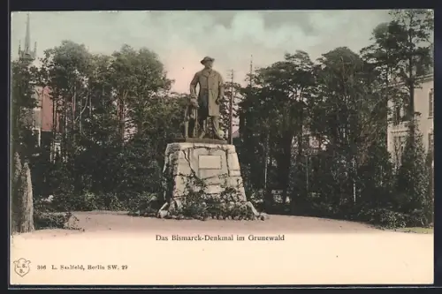 AK Berlin-Grunewald, Gesamtansicht Bismarck-Denkmal
