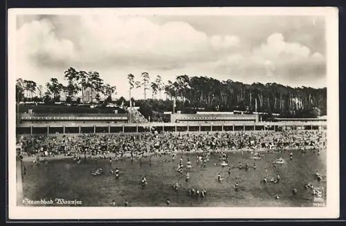AK Berlin, Strandbad Wannsee vom Wasser aus