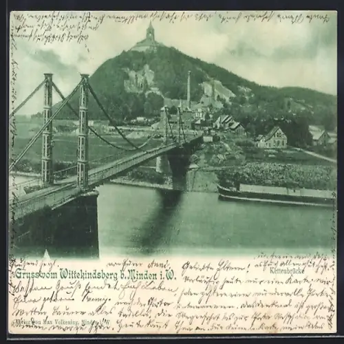 AK Wittekindsberg b. Minden, Partie an der Kettenbrücke