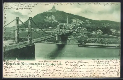 AK Wittekindsberg b. Minden, Partie an der Kettenbrücke