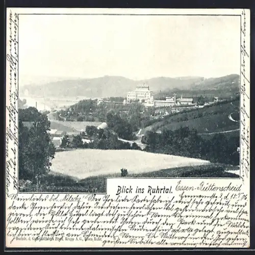 AK Essen-Rüttenscheid, Blick ins Ruhrtal