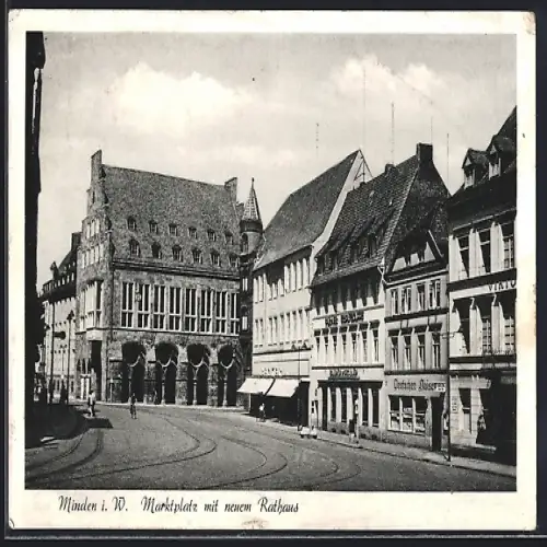 AK Minden / Weser, Restaurant Deutscher Kaiser am Markt