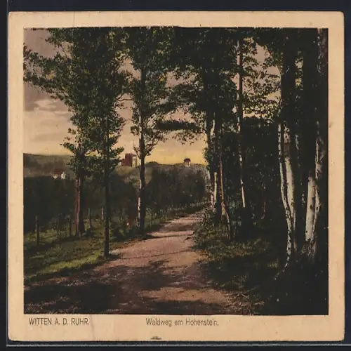 AK Witten a. d. Ruhr, Waldweg am Hohenstein