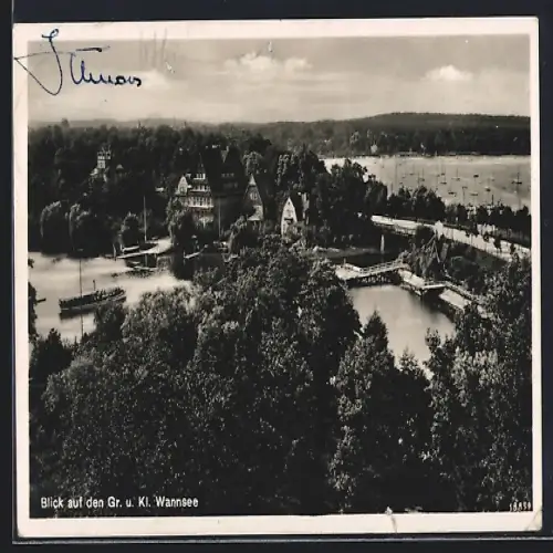 AK Berlin-Wannsee, Blick auf den Grossen und Kleinen Wannsee