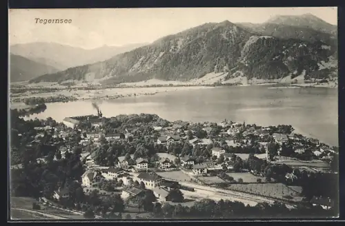 AK Tegernsee, Ortsansicht mit Blick auf den Tegernsee