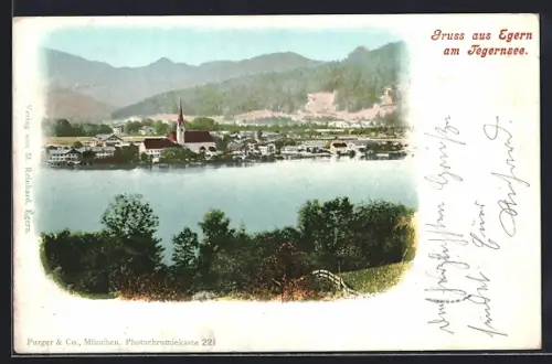 AK Egern / Tegernsee, Ortsansicht aus der Vogelschau