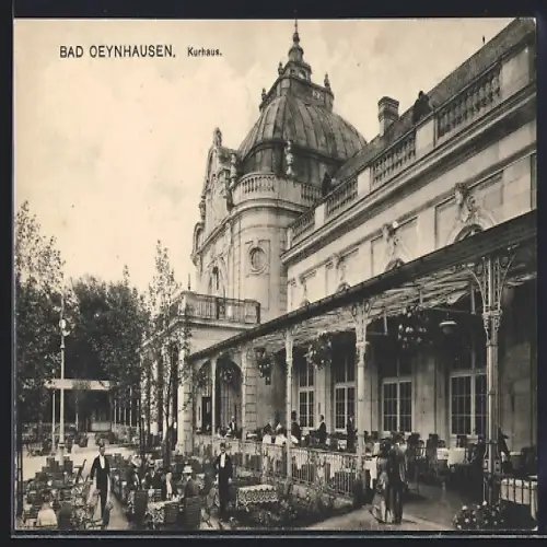 AK Bad Oeynhausen, Kurhaus-Terrasse mit Gästen