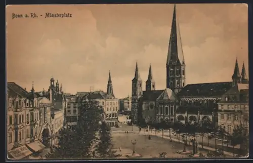 AK Bonn a. Rh., Partie am Münsterplatz