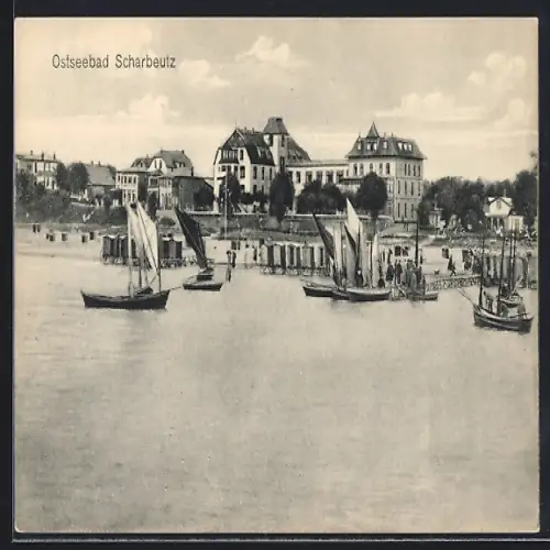 AK Scharbeutz, Strandpanorama vom Wasser aus