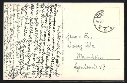 AK Rastatt, Denkmal im Schlossgarten