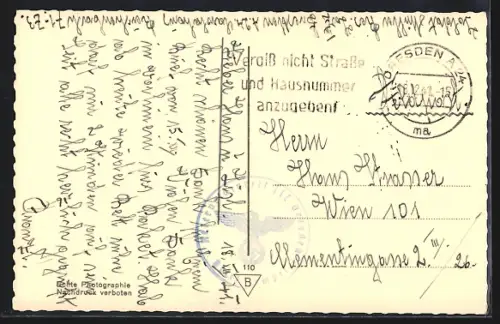 AK Dresden, Staatsoper mit Fontäne