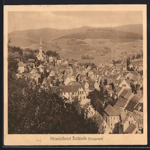 AK Brotterode /Thüringerwald, Teilansicht mit Bäumen