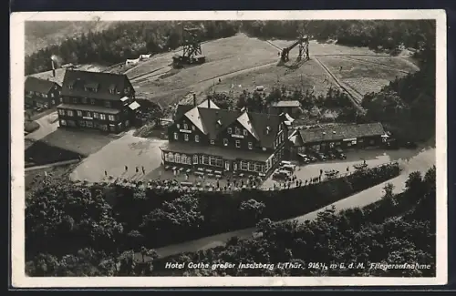AK Inselsberg, Hotel grosser Inselsberg, Fliegeraufnahme