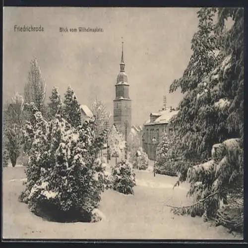 AK Friedrichroda, Blick vom Wilhelmsplatz im Winter