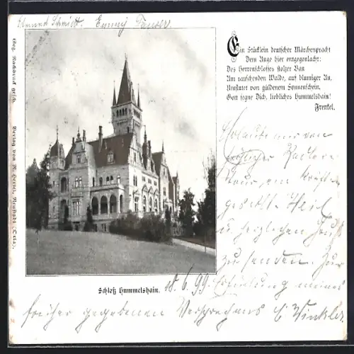 AK Hummelshain, Blick auf das Schloss