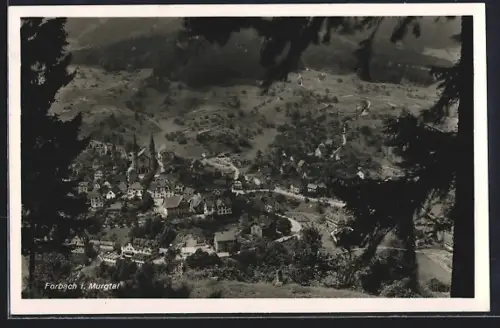 AK Forbach i. Murgtal, Teilansicht mit Kirche