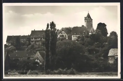 AK Möckmühl, Ortspartie mit Turm
