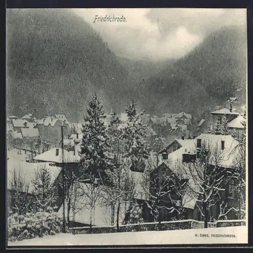 AK Friedrichroda, Teilansicht im Winter