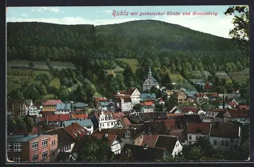 AK Ruhla, gothaische Kirche und Breitenberg