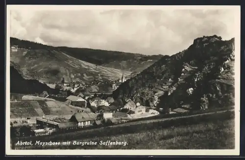 AK Mayschoss /Ahrtal, Teilansicht mit Burgruine Saffenburg