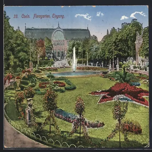 AK Köln-Riehl, Floragarten, Eingang