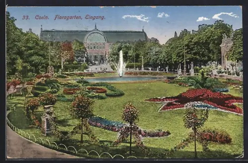AK Köln-Riehl, Floragarten, Eingang
