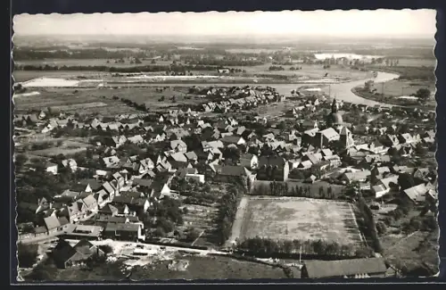 AK Haren /Ems, Teilansicht mit Kirche, Fliegeraufnahme