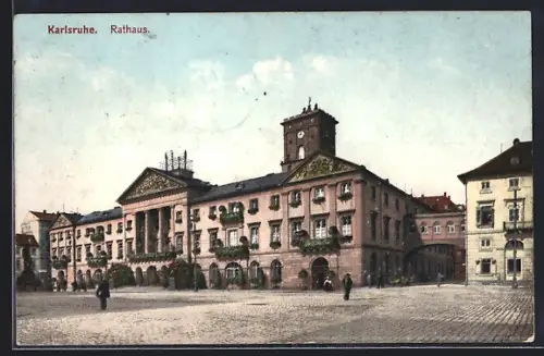 AK Karlsruhe, Blick zum Rathaus